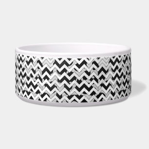 Tigela Chevron Vaca Preto e Branco