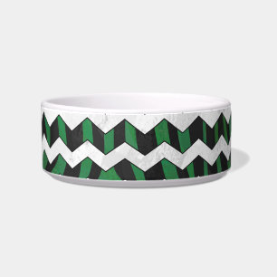 Tigela Chevron Zebra Black e Green Impressão