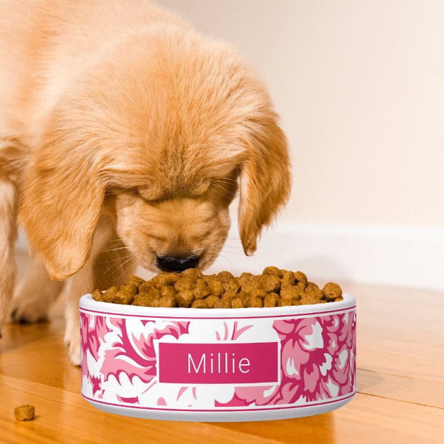 Tigela Chic de Padrão Floral Rosa Elegante (Criador carregado)