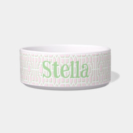 Tigela Chippendale Fret em Rosa e Verde
