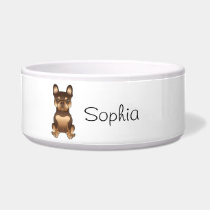Tigela Chocolate E Cachorro Francês Bronzeado Cachorro E