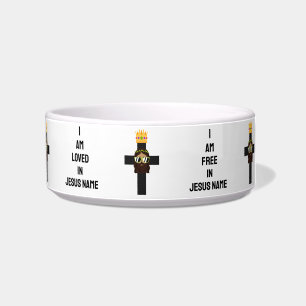 Tigela Christian Affirmation Pet Feeding & Water Bowl