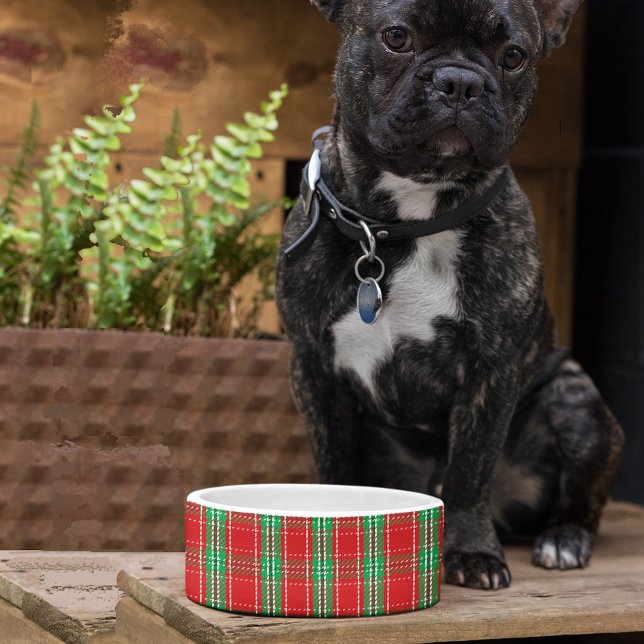 Tigela Christmas Cute Rustic Holiday Red Farmhouse Plaid (Criador carregado)