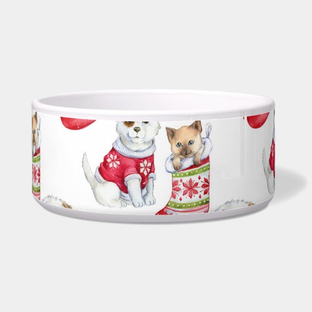 Tigela Christmas Dog & Cat (Esquerda)