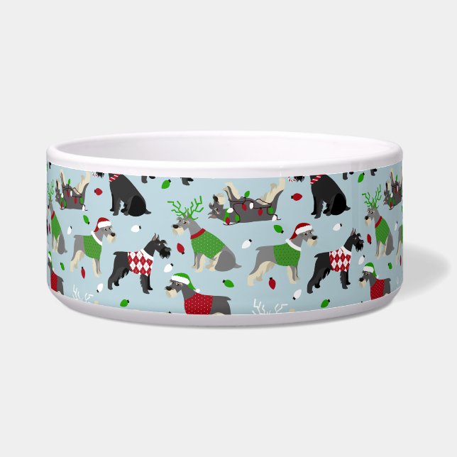 Tigela Christmas Schnauzer (Frente)