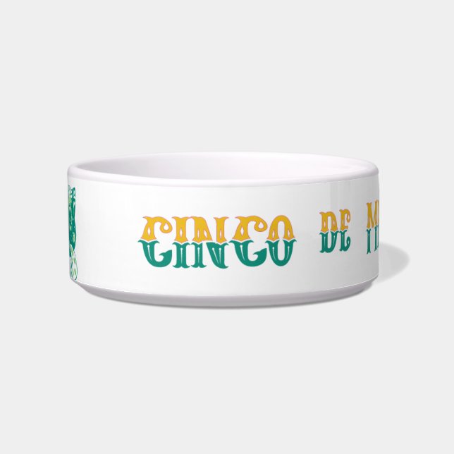 Tigela Cinco De Meowo Cerâmica Pet Bowl (Frente)