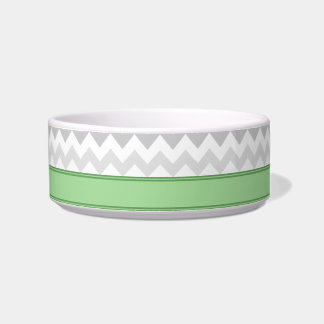 Tigela Cinza Chevron Green personalizado Cat Bowl