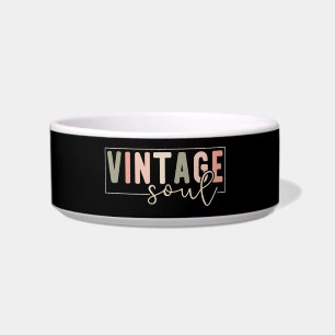 Tigela Citação Vintage Soul Cores Retro no Preto