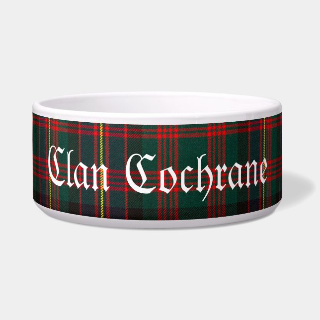 Tigela Clan Cochrane Tartan Personalizado (Frente)