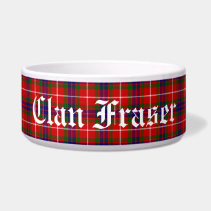 Tigela Clan Fraser Tartan Xadrez personalizada Pet Bowl