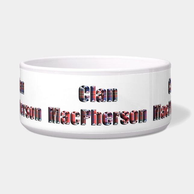 Tigela Clan Macpherson Tartan Name, Dog Bowl (Frente)