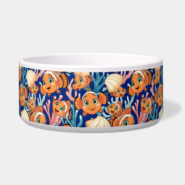 Tigela Clown fish Cartoon cute Family Underwater (Frente)