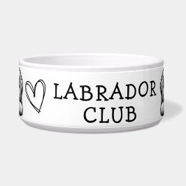 Tigela Clube Labrador Tema Preto e Branco