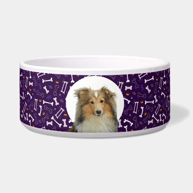 Tigela Collie Personalizado Foto e Nome Dog Bowl (Frente)