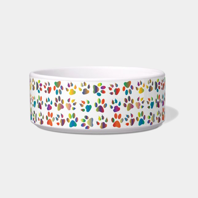 Tigela Colorida Doggie Paws Bowl (Frente)