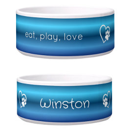Tigela com Nome de Cachorro Personalizado Eat Play