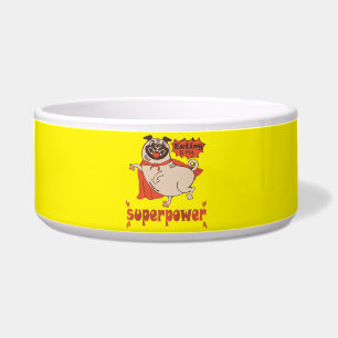 Tigela Comer é o meu super poder, estilo cômico de manto