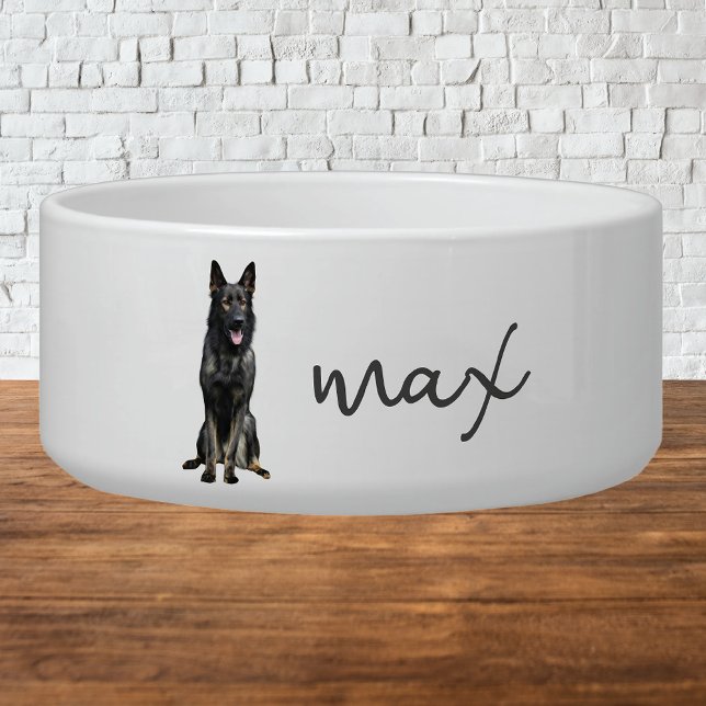 Tigela Comida personalizada de German shepherd (Criador carregado)