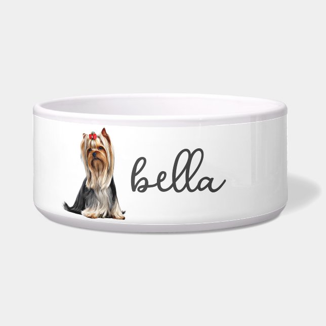 Tigela Comida personalizada de Yorkshire Terrier Dog (Frente)