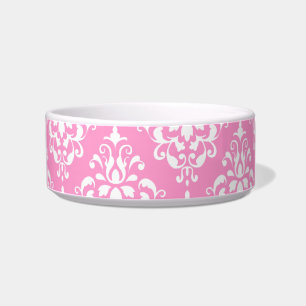 Tigela Cor damasco 1 da Vintage Branca Rosa