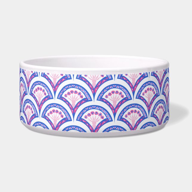 Tigela cor damasco floral azul (Frente)