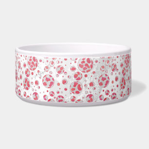 Tigela Cor-de-rosa e branco dalmáticos bolinhas