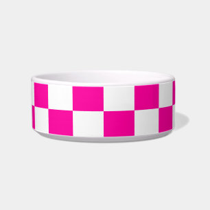 Tigela Cor-de-rosa e branco-neon verificados