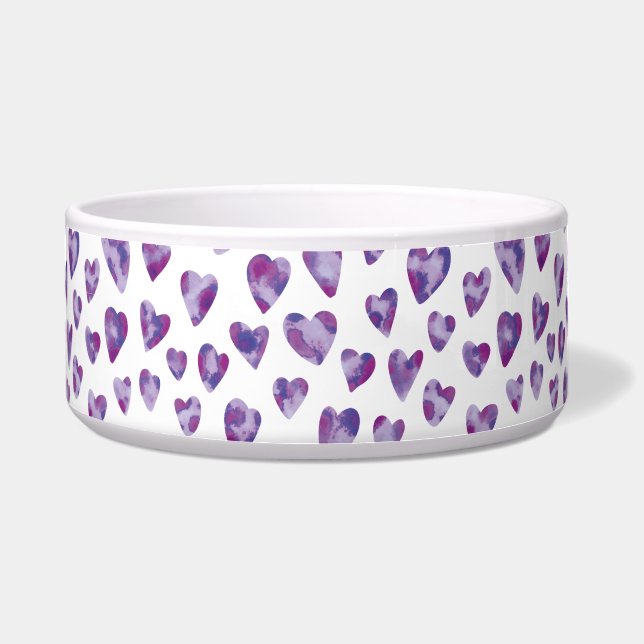 Tigela Coração de Aquarela Roxo (Frente)