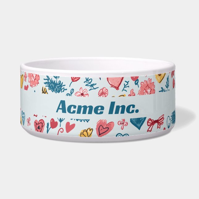 Tigela Coração e Flores de Pastel Crayon (Frente)