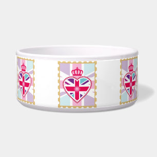 Tigela Coração feminino chamativo de Union Jack e selo