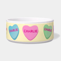 Corações Doces Personalizados em Pet Bowl Amarelo