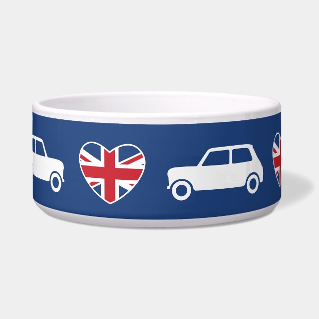 Tigela Corações Mini Cooper Britânicos - Azul (Frente)