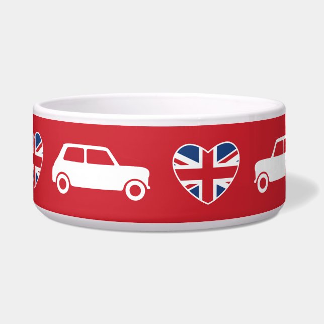 Tigela Corações Mini Cooper Britânicos - Vermelho (Frente)