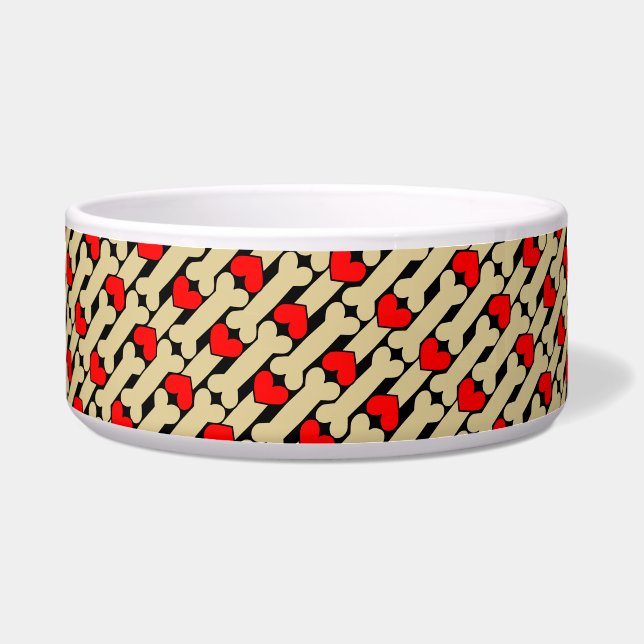 Tigela Corações Ósseos do Cão (Frente)