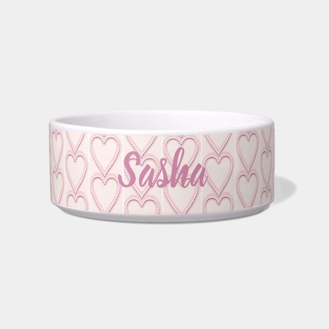 Tigela Corações Rosa Pálidos (Frente)