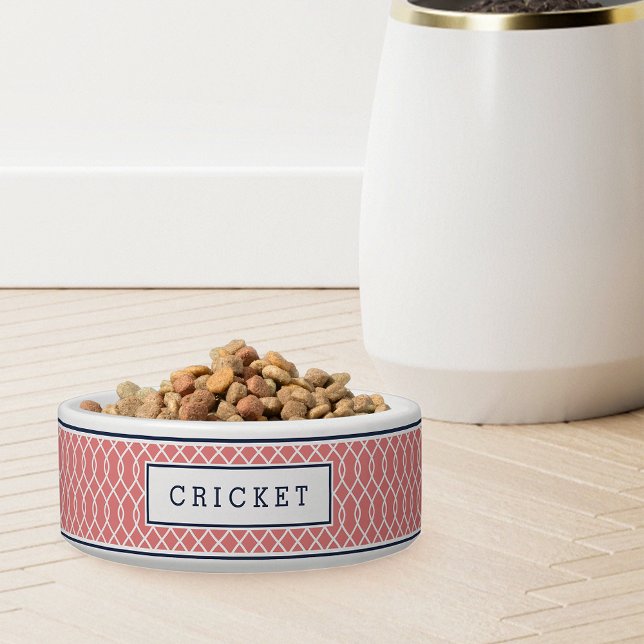 Tigela Coral e Marinho Cão-Padrão de Trellis (Criador carregado)