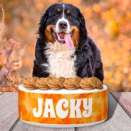 Tigela Corante Laranja Corante Personalizado Cão ou Nome 