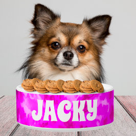 Tigela Corante Roxo Cão Personalizado ou Nome de Gato