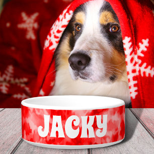 Tigela Corante Vermelho Cão Personalizado ou Nome de Gato