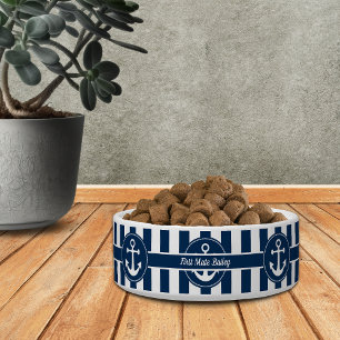 Tigela Corda de Âncora Náutica Personalizada Listras Azul