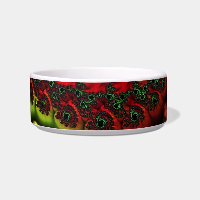 Tigela Cores de Natal Mandelbrot Pet Bowl (Frente)