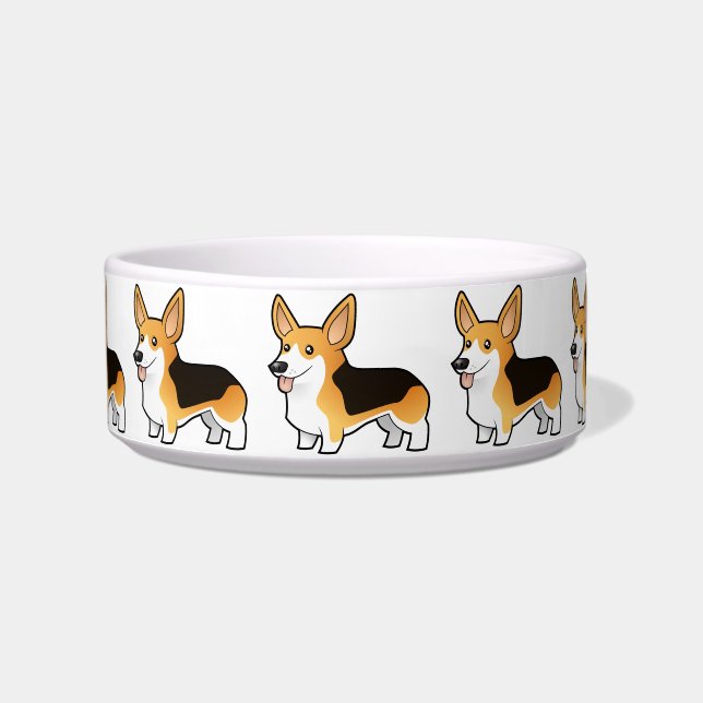 Tigela Corgi de Galês do Pembroke dos desenhos animados (Frente)