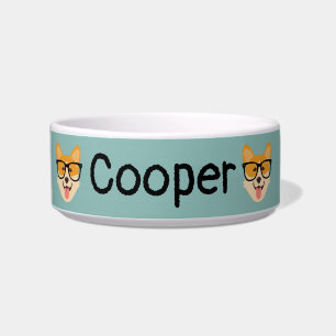 Tigela Corgi Hipster Engraçado Personalizado