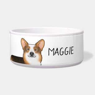 Tigela Corgue Galês Pembroke Tricolor Cabeça Vermelha E N