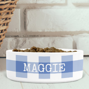 Tigela Cornflower Blue Gingham Xadrez Personalizada