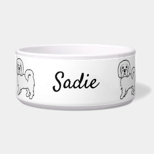 Tigela Coton De Tulear Cute Cartoon Cão E Nome Personali