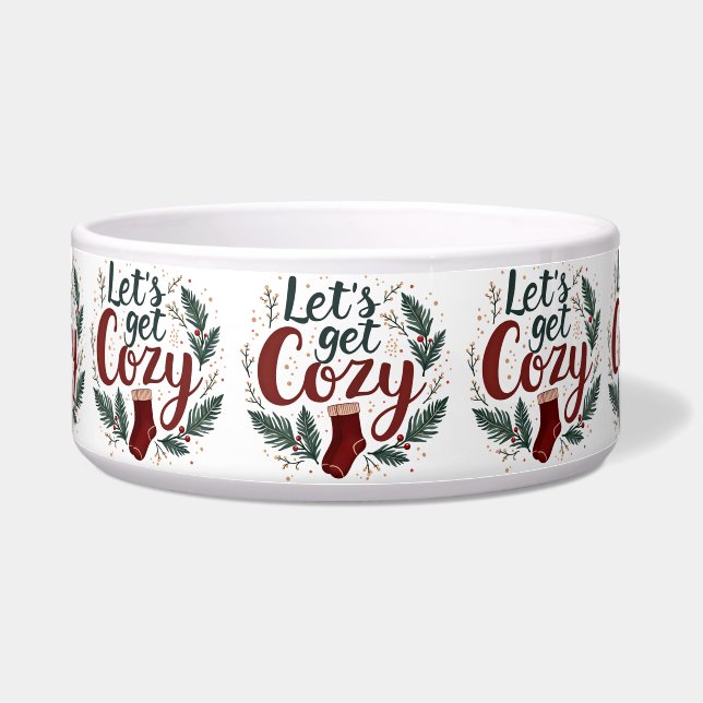 Tigela Cozy Holiday Pine Berry Lettering White (Frente)