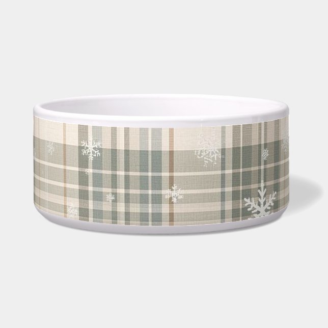 Tigela Cozy Plaid & Snowflake Pattern Design (Frente)