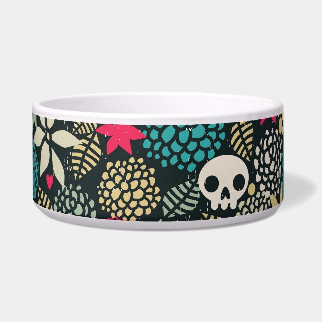 Tigela Crânio nas flores (Esquerda)