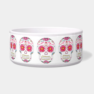 Tigela Crânios de Açúcar Pet Bowl Cerâmico